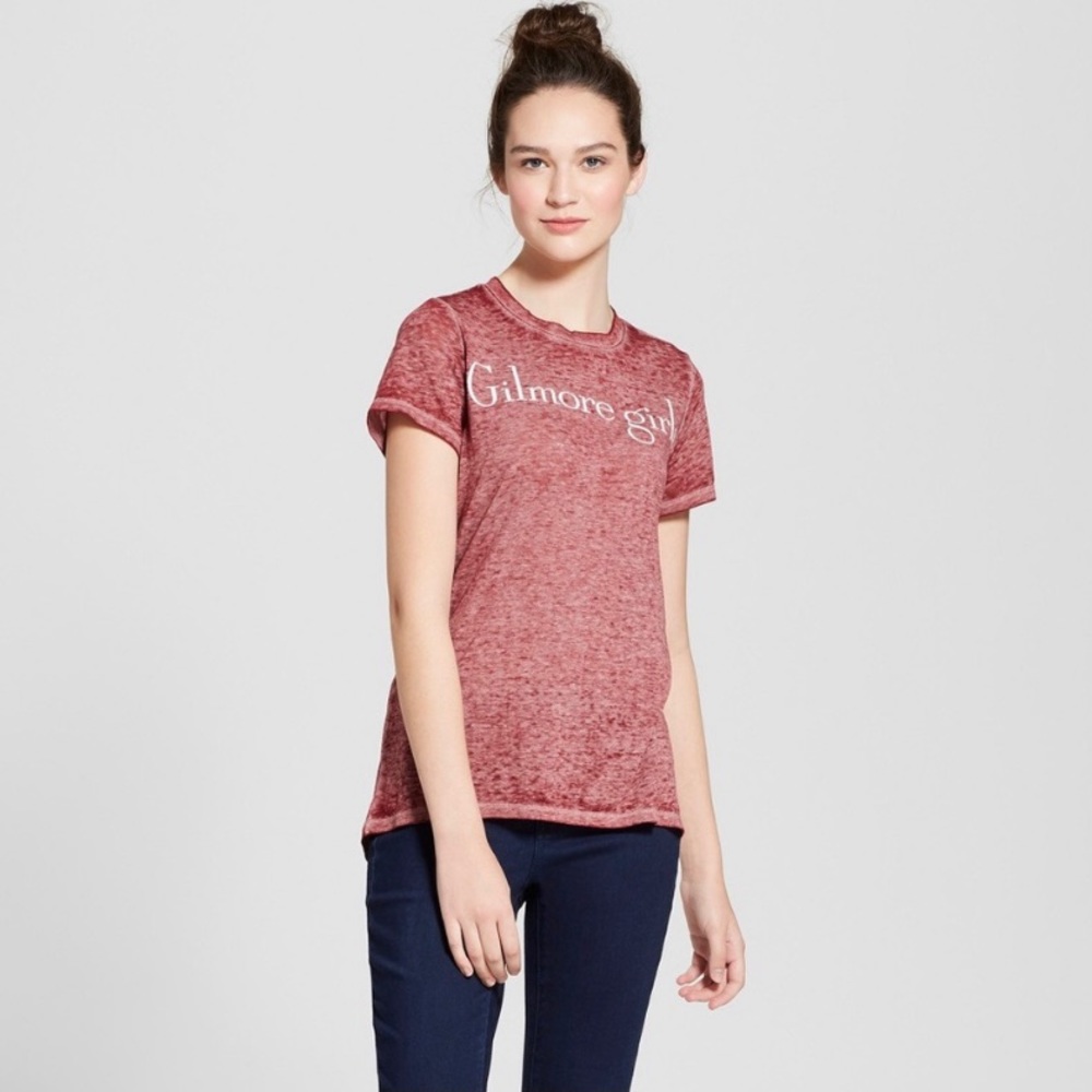 Gilmore Girls Burgundy Crew Neck Tee Shirt Small
